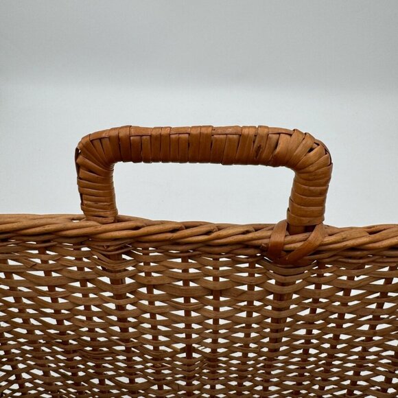 VTG Splint Wood Hand Crafted Wall Basket Organizer Magazine Mail French Country - Picture 9 of 16